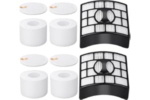 MXZONE NV601UK Filter Replacement for Shark Lift-Away Upright Vacuum Cleaner NV601UK NV601UKT NV600UK NV600 NV601 NV700UK NV700UKT Parts for Shark Hoover Filters Set Accessories,2 Hepa, 4 Foam Felt