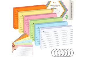 Agoer Flash Cards - 500PCS Revision Cards, 125 x 75mm Index Cards, Colour Record Cards for Student Essentials Learning Office Notecards Taking to do List Memo