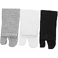 3 Pairs of Elastic Cotton Tabi Toe Socks (White+ Grey+ Black) Decoration Ever
