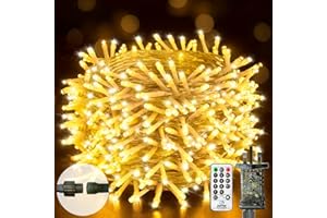 btfarm Fairy Lights Plug in with Remote, 20M 200LED Timer Christmas String Lights Mains Powered, 8 Modes Waterproof Warm White Xmas Tree Twinkle Light for Indoor/Outdoor, Garden, Wedding Decoration
