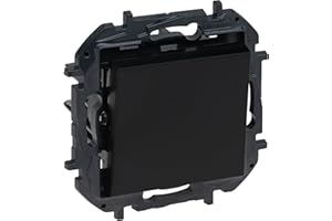 LEGRAND Interruptor o conmutador componible 10AX para instalación empotrada, Gama Niloé Step, Color Antracita, 398222B