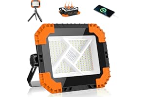 LINKE Foco LED Recargable Solar 2000 Lúmenes 20000mAh, 3 Temperaturas (2700K/4000K/6500K) + SOS, Carga Solar/USB-C, Power Bank IP66, 2 Imanes Potentes, 25h Duración para Taller/Camping/Emergencias