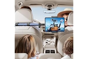 TRYONE Soporte Tablet Coche Reposacabezas [46CM Brazo Largo] [3 en 1 Extensible ] Porta Accesorios Carro, Sujeta Camper para iPad Pro/mini para Sumsung Tab/eReader/Switch/móviles/Otros 4,7-13 Pulgadas