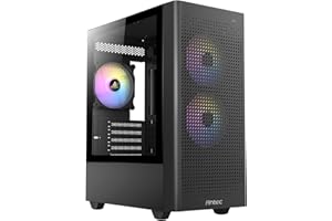 ANTEC NX500M ARGB, panel przedni z siatki o wysokim przepływie powietrza, typ C 3.2 Gen2 Ready, 3 x wentylatory ARGB 120 mm w zestawie, panel boczny ze szkła hartowanego, do 6 wentylatorów, obsługa