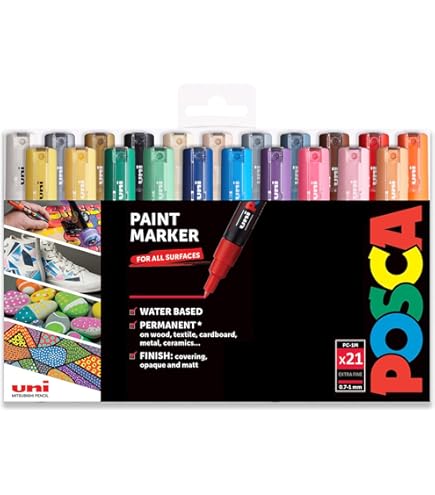 Posca PC-3M Lot De 8 Feutres De Peinture Acrylique Marqueurs