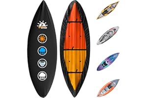 Zettum Kayak Storage Cover Canoe Storage Cover 600D PU Fabric Outdoor Paddle Board Dust Covers Heavy Duty Waterproof Cover for Kayak/Fishing Boat/Canoe Full Wrap Kayak Cover (3.6-3.8m/12-12.5ft)