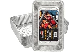 BEST HOUSE ANOTHER FINE PRODUCT BH | 10 Pack XL Aluminium Foil Trays (52.5 × 32.5 × 7.9 cm) | Heavy-Duty Baking & Roasting Pans | Oven-Safe, Recyclable, Disposable Food Containers – Please Check Size Before Purchase
