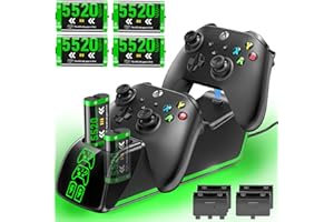 FRONCHA Controller Charger Station for Xbox Series/One X|S with 4 x 5520mWh Rechargeable Battery Pack, X Box Rechargeable Batteries with RGB Charging Dock for Xbox One S|X/Elite Controller Accessories Kits