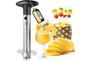 Newness Focus on Stainless Steel Newness Acciaio Inossidabile Ananas Affettatrice, Ananas Professionale Ananas Core Remover Strumento per la Casa e la Cucina con Lama Affilata