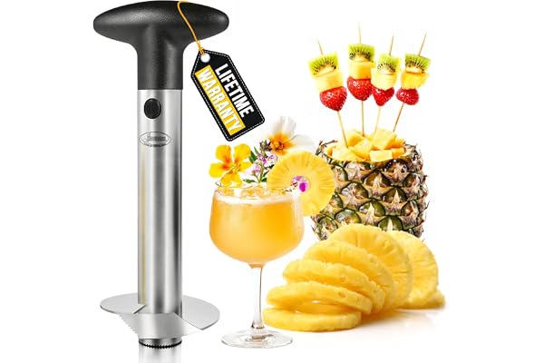 Newness Decoupe anana, Éplucheur et Trancheur Ananas en Acier Inoxydable, Lame Améliorée, Renforcée et Plus Épaisse, Corer pour la Maison et la Cuisine