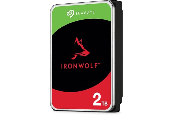 Seagate IronWolf 2 To, Disque dur interne NAS HDD, CMR 3,5" SATA 6 Gbit/s 5 900 tr/min, 64 Mo de mémoire cache, pour NAS RAID, services Rescue valables 3 ans (ST2000VN004)