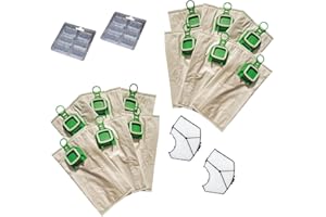 UNGROL Kit 12 Sacchetti in Microfibra Compatibili Per Aspirapolvere Vorwerk Folletto VK140/150 + 12 Profumini + 2 Filtri Griglia Motore - Garanzia 24 Mesi SG group