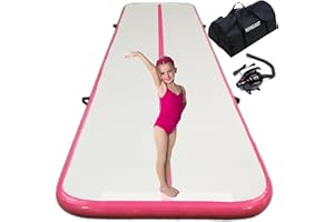 RISINGUKST Tappetino da Ginnastica 3 m / 4 m / 5 m / 6 m Tappetino Ginnastica Artistica da casa 10cm/20cm Spessore Gonfiabile Artistica Air Track Tappetino da Allenamento con Pompa Elettrica