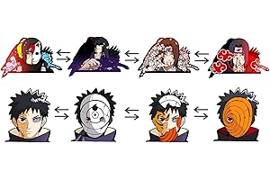 WKXINXUAN Lot De 2 Autocollants Naruto, Autocollants De Voiture Uchiha Itachi, PIIMNT Anime Autocollants De Voiture, Anime Naruto DIY Car Stickers Pour Moto Ordinateur Portable Skateboard Réfrigérateur