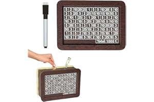 SHIRENE Hucha de Madera,Caja Ahorro,Huchas de Dinero,Caja de Ahorros,Hucha con Objetivo de Ahorro y Números para Marcar Reutilizable Hucha Ahorro Retro Hucha Cerdito Alcancia €1.000 para Adultos y Niños