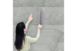 Tarwanear Marble Tile Stickers 60 x 30cm 10PCS Self Adhesive Wall Tiles Bathroom Waterproof Peel and Stick Wall Moulding Panels PVC Stick on Tiles for Home Decor Kitchen Backsplash,Marble Grey