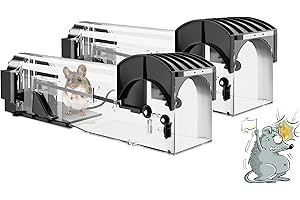 SARSTRY Mausefalle Lebend, Rattenfalle Lebendfalle für Maus 2er Set, 32CM Extra Lang Tierfalle Wiederverwendbare Mäuse Falle Lebend Käfig für Innen & Aussen, 100% Effektiv & Verletzungsfrei