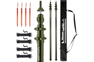 HIKEMAN Tent Pole Camping Tarp Pole - Telescopic Awning Canopy Pole,2PCS Aluminium Pole for Tarp,Tent,Awning,Camping,adjustable from 93cm-230cm
