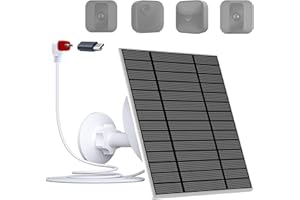 LIFEMOI Panneau solaire 6w avec batterie rechargeable 5200mAh intégrée,IP66,câble de 13,2 pieds,compatible avec les caméras Blink XT,Blink XT2&Blink new Outdoor/Outdoor (3rd Gen)/Blink Outdoor 4 (4th Gen）