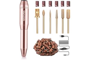 SHEVIVER Nagelfräser, Elektrische Nagelfeile für Acryl und Gelnägel, Professionell Nagelfräser, Efile Maniküre und Pediküre Set mit goldenen Nagelfräserbiten für Home Salon Gebrauch