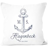 Personalisierbares Hochzeitskissen 40x40 Cm – Mit Camping-Bus Motiv, Aus Baumwolle, Ohne Füllung