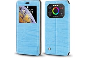 SHANTIME Funda de Cuero PU con Ventana Visible y Cierre Magnético Invisible Compatible con IIIF150 Air 1 Ultra+, Cubierta Inteligente de Protección (Azul Claro)