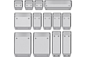 Aokyom Set di 25 Organizer Cassetti Impilabili, Cassetto Plastic Portaoggetti Cassetto Organizer Trasparente Organizer Cassetto Bagno Scatole Stoccaggio Adatto per Bagno Camera da Letto Toletta