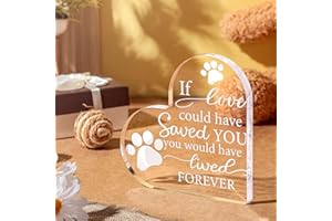 Umimiss Pet Bereavement Gifts - Pet Dog Memorial Gifts, Rainbow Bridge Pet Loss Gifts, Pet Dog Memorial Plaques Gifts, Acrylic Crystal Heart Dog Bereavement Gifts, In Memory of Dog Passed Away