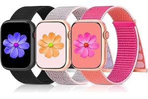 AMSKY 3 nylonowe, sportowe, kompatybilne z Apple Watch 40 mm, 44 mm, 41 mm, 42 mm, 45 mm, 38 mm, 49 mm, dla kobiet i mężczyzn, regulowane paski na rzepy do iWatch Series Se Ultra 8, 7, 6, 5, 4, 3, 2,