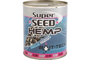 BAIT-TECH SUPER SEED HEMP TINNED LOOSE FEED NATURAL CARP FISHING BAIT 350g