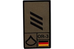 Café Viereck ® Hauptgefreiter Bundeswehr Rank Patch mit Dienstgrad - Gestickt mit Klett – 9,8 cm x 5,6 cm