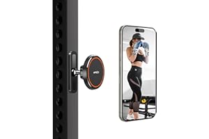 APPS2Car Mag-Safe Handyhalterung Fitness, Magnetische Handy Halterung für Fitnessstudio, Laufband, Heimtrainer & Krafttraining Ckompatibel mit 4.7-6.5" Smartphones,Legierungsbasis & Gelenk,schwarz