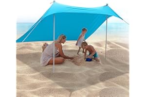 JAICOM Tenda da spiaggia, 2.1m x 2.1m Parasole Portatile, Protezione UV UPF 50+, Adatto per l'ombra in Spiaggia, il Campeggio, la Pesca e il Patio