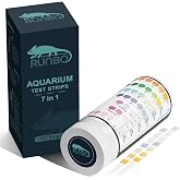 RUNBO 7 in 1 Aquarium Test Strips 150 Pcs Aquarium Test Kit for Freshwater Fish Pond Accurate Test Total Hardness Total Alkal