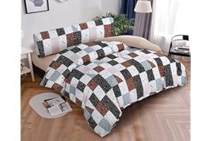 BESCH Juego de Funda Nordica para Cama 90cm 100% Microfibra de Poliester Suave 3 Piezas - Juego de Funda Edredónes 150x220cm y con 1 Funda de Almohada 45x110cm (Cuadrado)