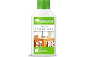 Nordicare huile bois pour meubles [275ml] protection meuble pour le nettoyage régulier du bois I basé sur huile de lin pour bois I protection bois