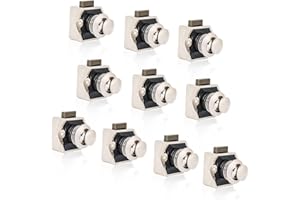 Lavieva 10 PCS Push Button Latch Catch Locks, Pop Up Drawer Cabinet Furniture Cupboard Door Push Lock for Ship Yacht Horsebox Boat Camper Van Motorhome RV Caravan