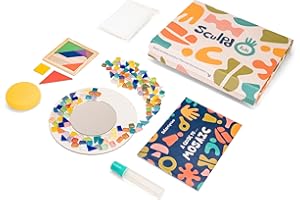 Sculpd Mini Kids Mosaic Kit - Create Your Own Mirror - Includes Tangram Tile Game, Craft Supplies - Mosaic Kits for Kids Birthday Gift Age 7+ Arts & Crafts for Girls 8-12 - Montessori Educational Toys