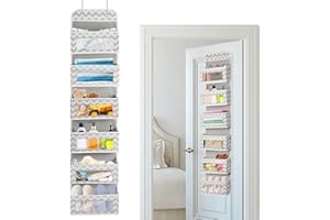 BOSSJOY Hängeorganizer mit 6 Durchsichtigen Taschen, Hängeaufbewahrung mit 2 Haken, Hängeregal Schrankorganizer Kleiderschrank Organizer Ordnungssystem für Tür Bad Kinderzimmer Wohnzimmer Schlafzimmer