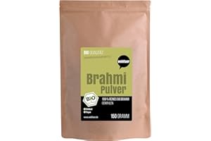 Wohltuer Brahmi Bio Brahmi Poudre 150 g – Bacopa Monnieri – Plante mémoire – 100 % brut & naturel pur sans additifs