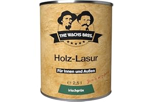 the wachs bros. Holzlasur für Innen und Außen - 2,5 L - Holzlasur Grün - natürliche Inhaltsstoffe - dauerhafter Schutz
