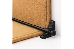 HOWSEHOLD Carpet Stair Rods (Pack of 13) Decorative Black Metal Stair Rods with Round Finials and Screws Fits Carpet Runners Up to 70cm Easy to Cut and Install UK