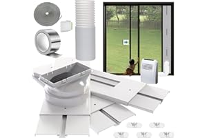 gulrear Tragbares Klimaanlagen-Schiebetür-Entlüftungs-Set, universelle Balkon-Schiebetür-Dichtungsplatte für tragbare AC, max. verstellbare Länge 228 cm, Schiebetür, mobiles AC-Kit