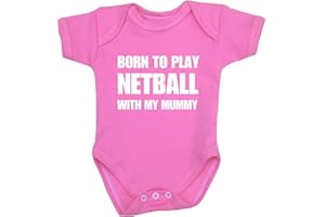 BabyPrem Born to Play Netball with My Mummy Baby Bodysuit NB-12 mth