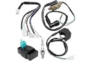 Hoypeyfiy 5 Wiring Loom Kill Switch Coil CDI Spark Plug Rebuild Kit Fit for 110CC 125CC 140cc Pit Bike