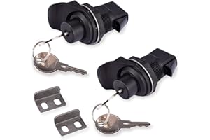 KingBra Lot de 2 loquets de verrouillage à bouton poussoir en plastique pour boîte de bateau, boîte à gants, boîte radio, boîte électronique, panneau de porte de 0 à 1 cm