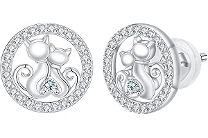 Arrebol Boucles d'oreilles Femme Argent Sterling 925, avec Zirconium Boucles d'oreilles pour Femmes Filles Épouse Amie Mère Cadeaux