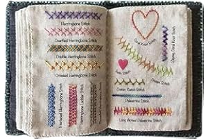 Générique Livre Broderie, Livre de Points de Broderie Créatif, Manuel de Référence avec Motifs Décoratifs, Guide de Couture avec Échantillons de Points, Stitch Book