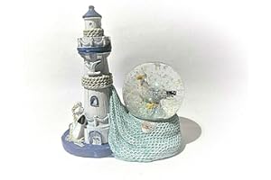 Euro Souvenirs Schneekugel Maritim Leuchtturm mit Möwe Schüttelkugel Glitzerkugel Glitterkugel (ES17689)