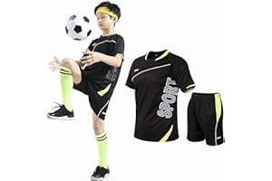 Hikewin Unisex Kids Football Kits Sports Clothing Sets Uniform Soccer Jerseys Tracksuit Training Kit Sportswear Youngs Adult 4Years+